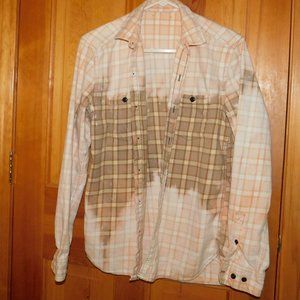 bleach flannel unisex tie dye vintage flannel shirt